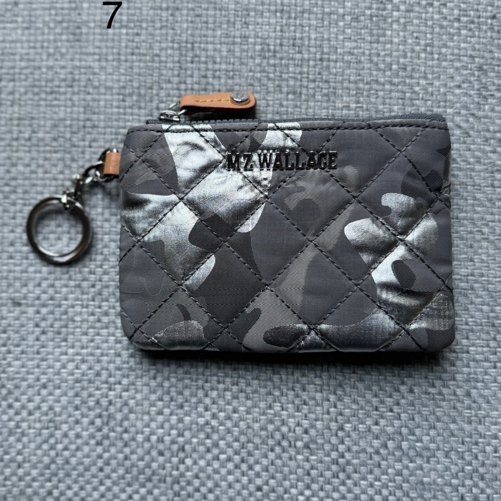MZ Wallace Quilted Camouflage Pouch - Gray and Black